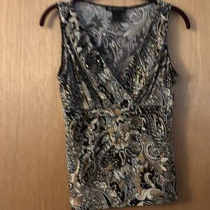 INC International Concepts Top Women Sz s  Black & gold Sleeveless